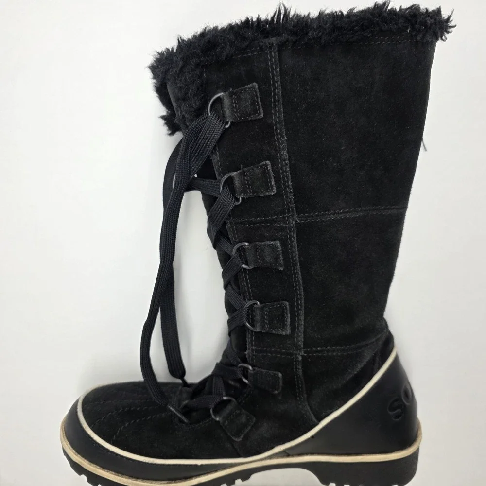 Sorel Tivoli High II Waterproof Leather Winter Boot SZ 8 Women Black NL2093-010